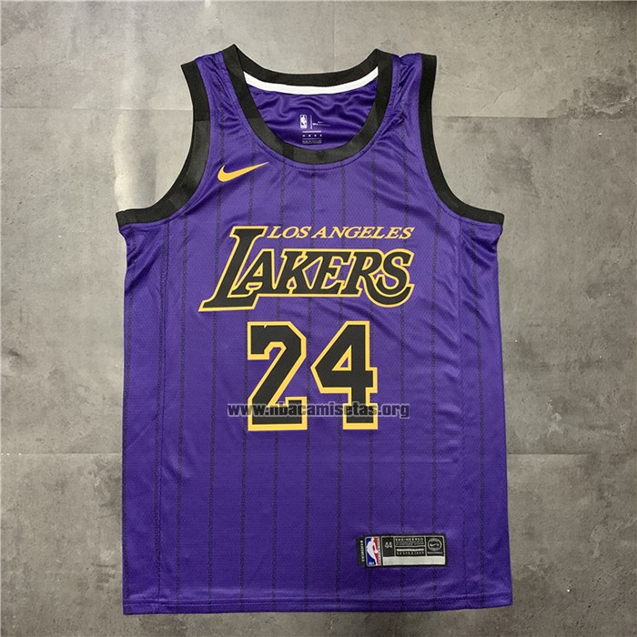 Camiseta Los Angeles Lakers Kobe Bryant NO 24 Ciudad 2018 Violeta